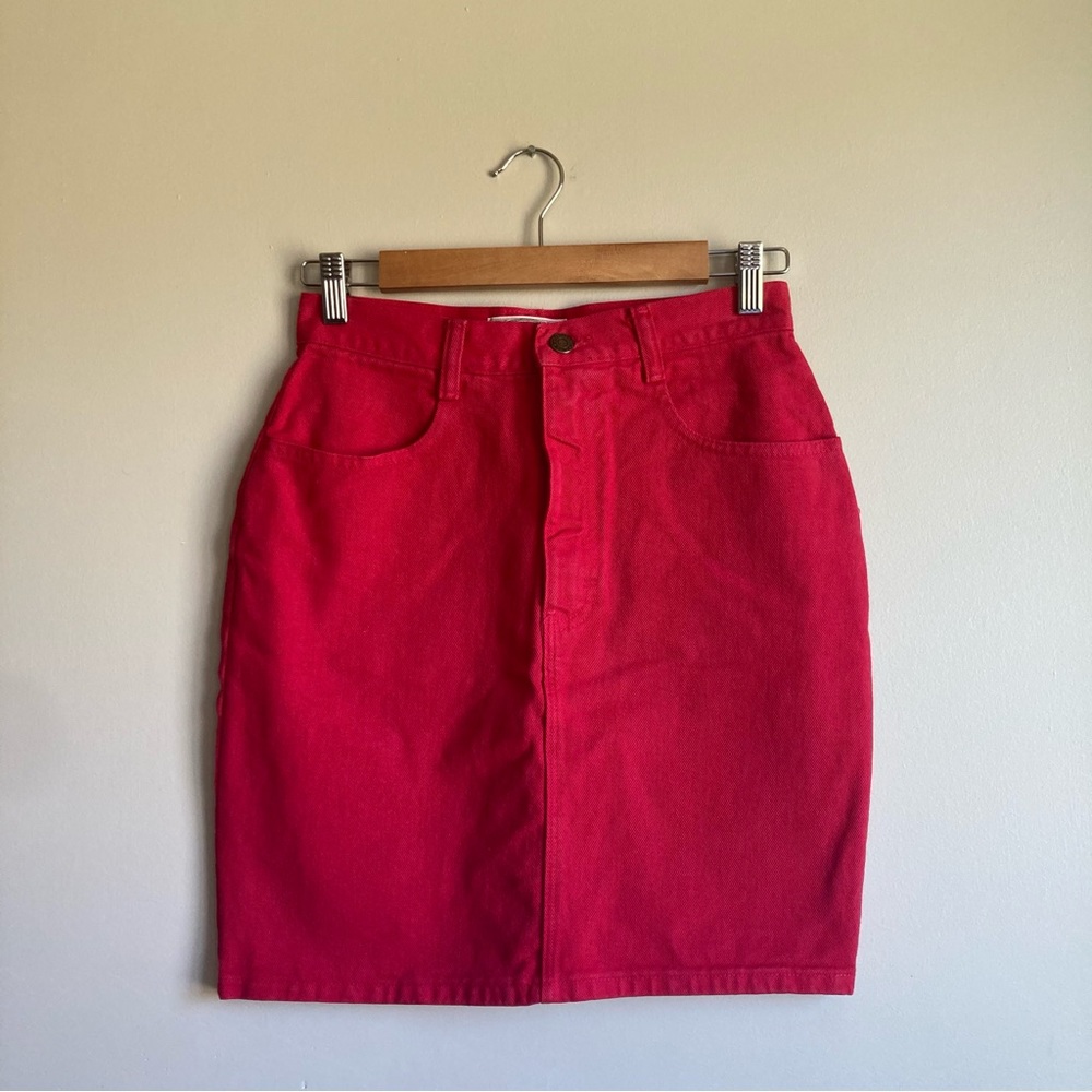 Vintage Abercrombie & Fitch Red Denim Pencil Skirt